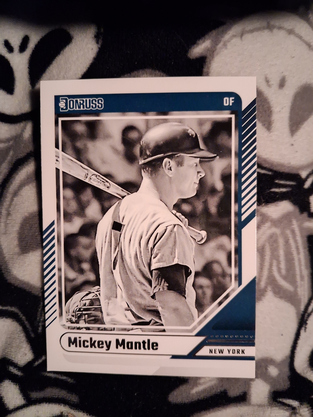 Russ Mickey Mantle Baseball Card with Blue Accents